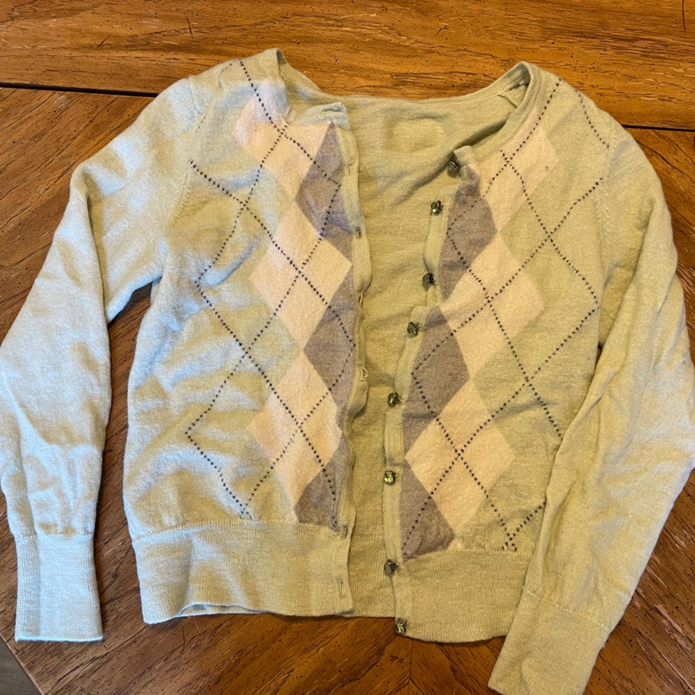 Green cotton cardigan